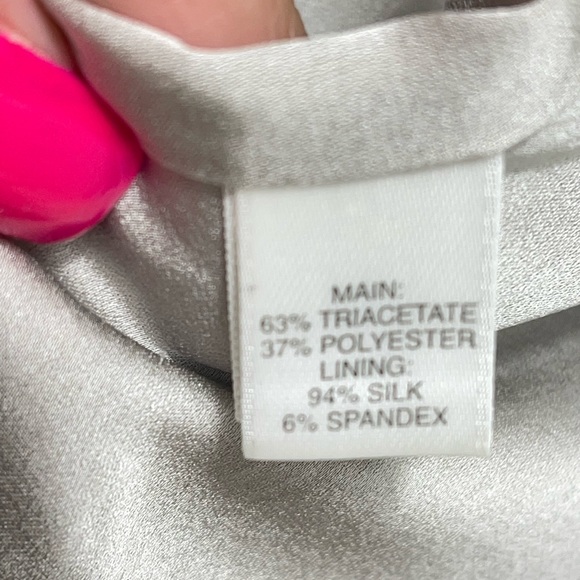 New St. John platinum silk lined blazer black label sz 14 - Picture 8 of 10